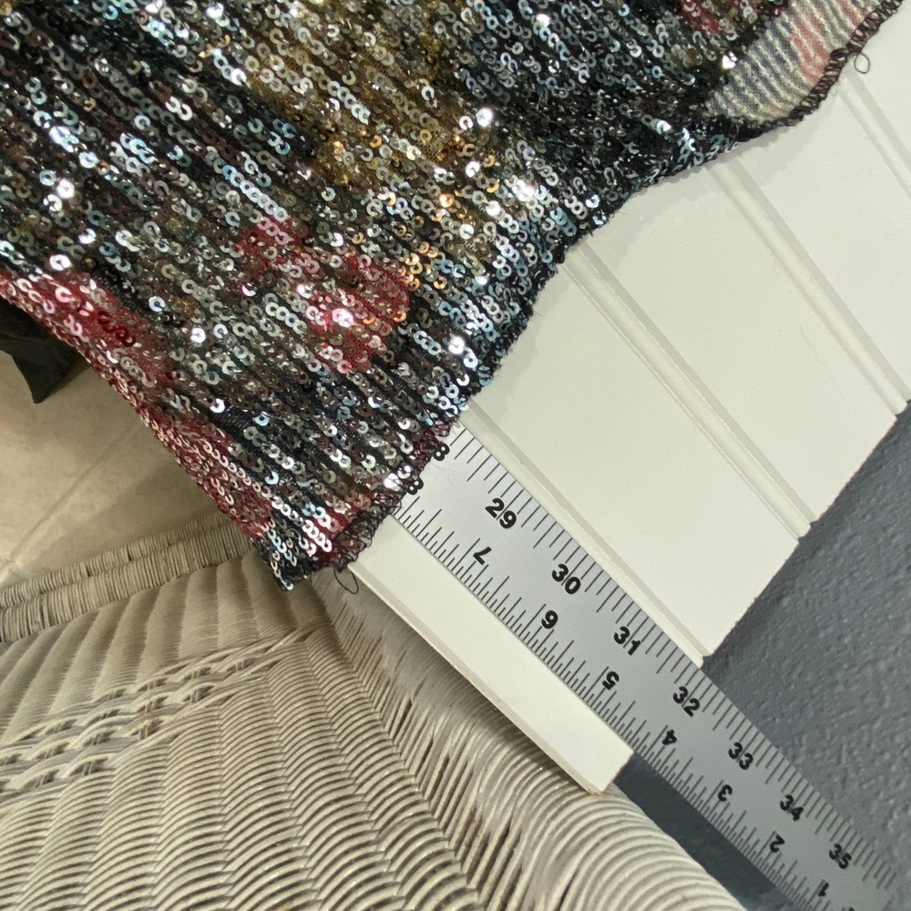 Free People Intimately Sequin Mesh Floral Top Silver Pastel Sparkle Glam XL - Picture 10 of 10